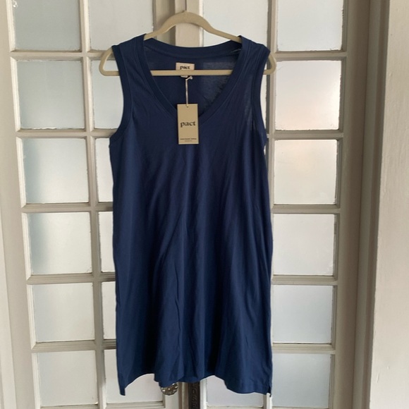 NWT Pact Women's Organic Cotton Softspun A-Line Tank Dress - Picture 4 of 10